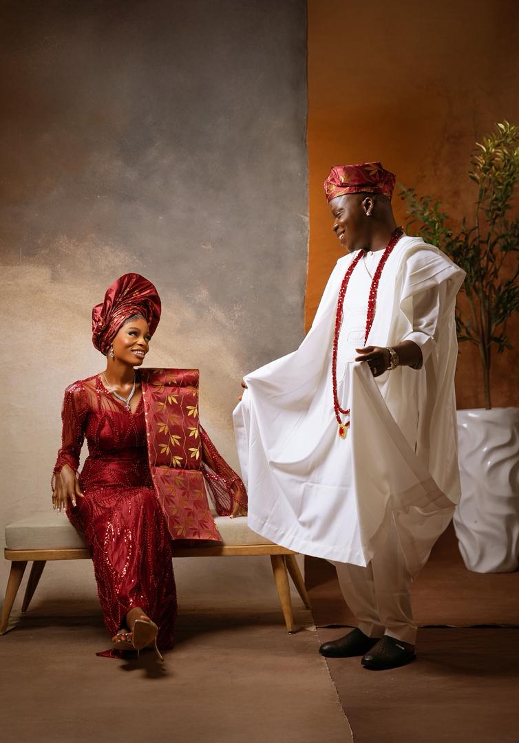 Couple together in traditional wear